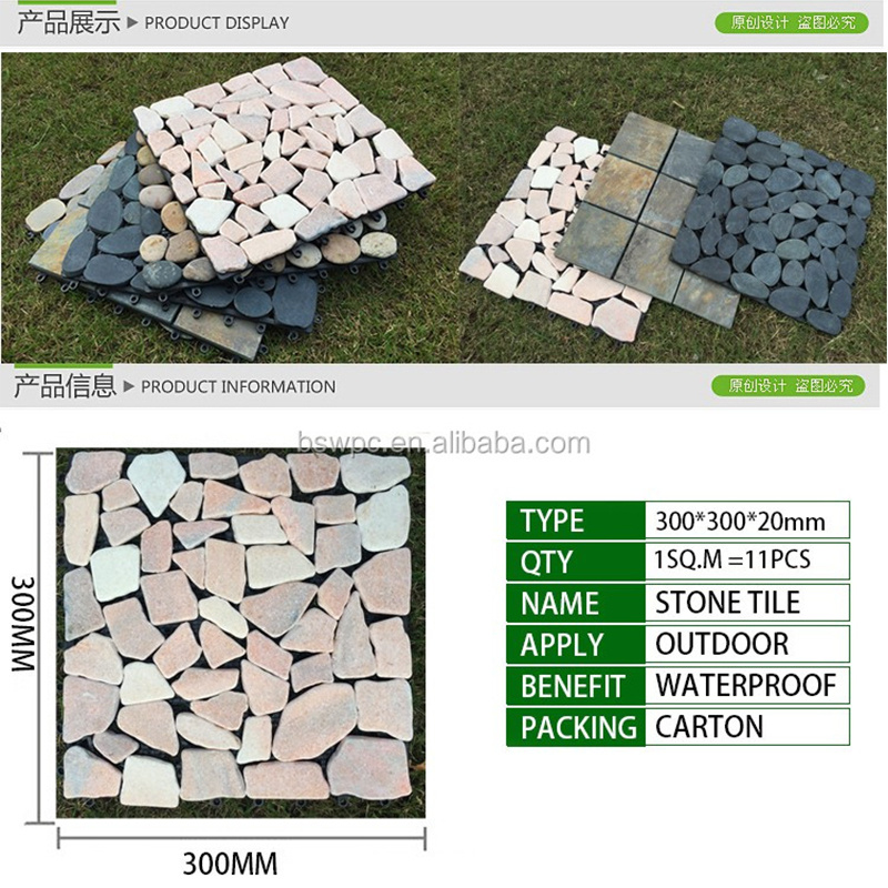 Ladrilhos de deck de pedra interligados para jardim de pedra ao ar livre