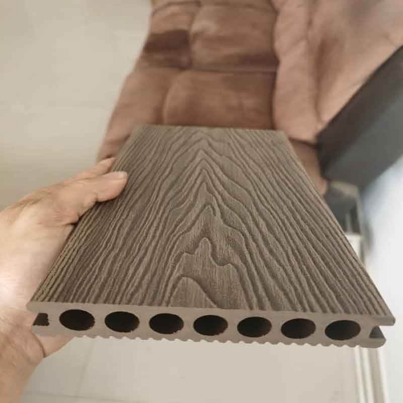 Pisos de deck WPC composto de grão de madeira em relevo 3D