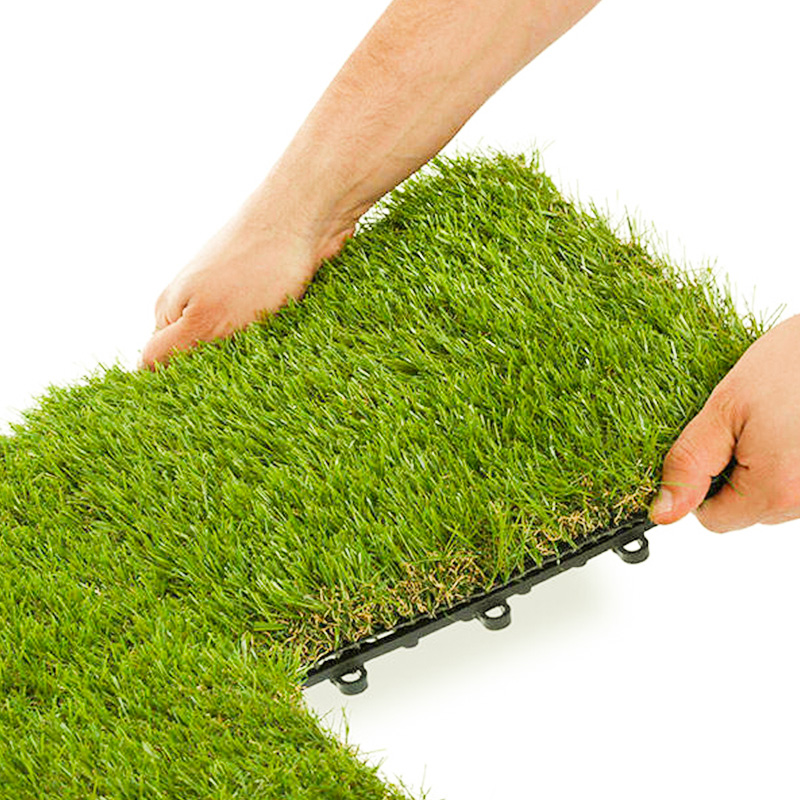 Azulejos de deck de grama artificial para jardim de material PE externo