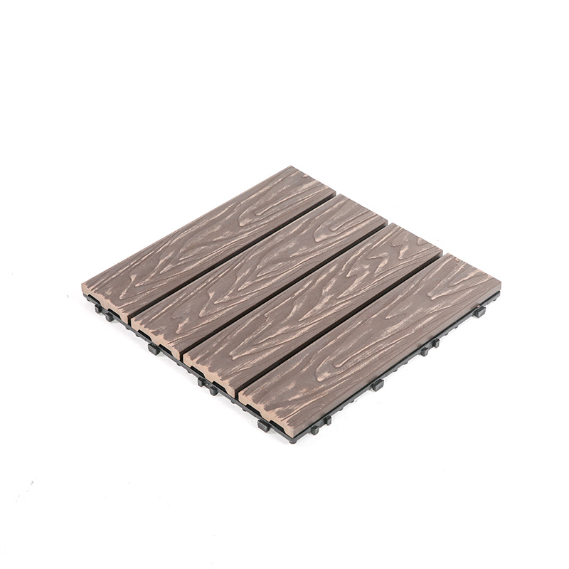 Azulejo de deck intertravado WPC de grãos de madeira para varandas de jardim